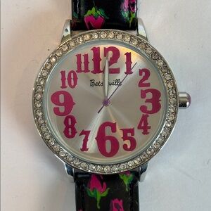 Betseyville Watch with Rose Printed Band